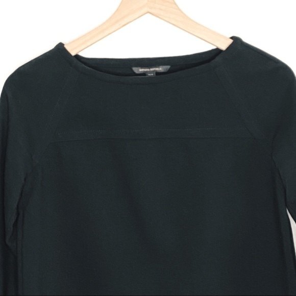 BANANA REPUBLIC Petite XXSP Black Top Long Sleeves Sweatshirt - Picture 3 of 13
